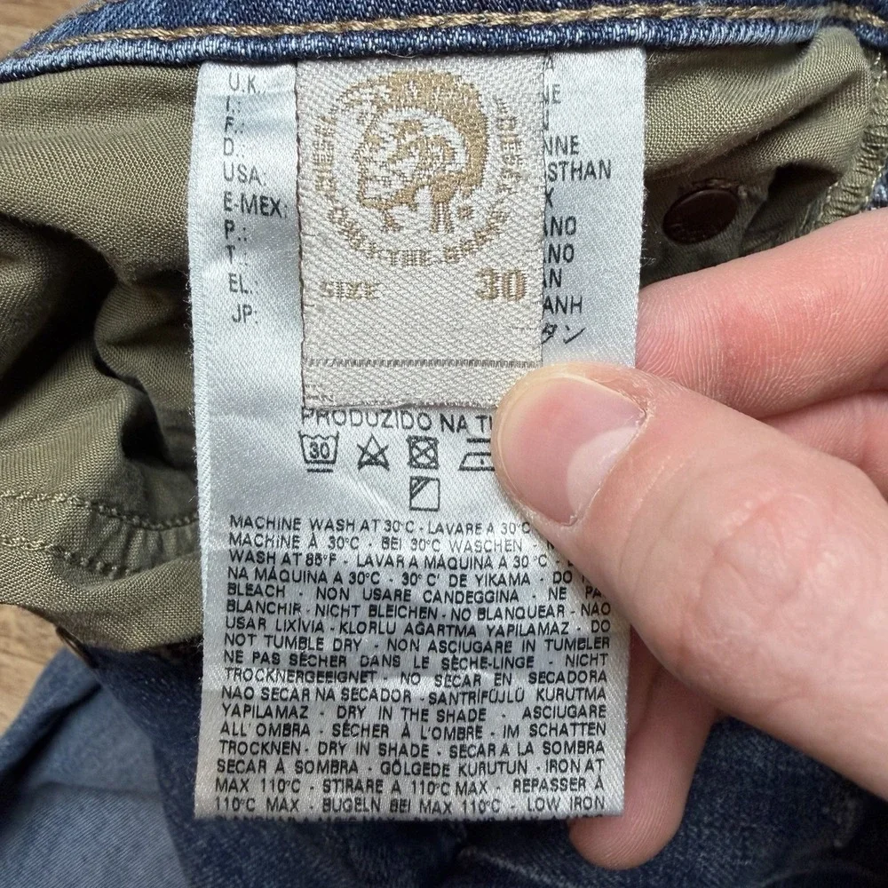 Diesel‎ Jeans Men 30x30 Blue Buster Regular Slim Tapered Stretch Destroyed 0833F